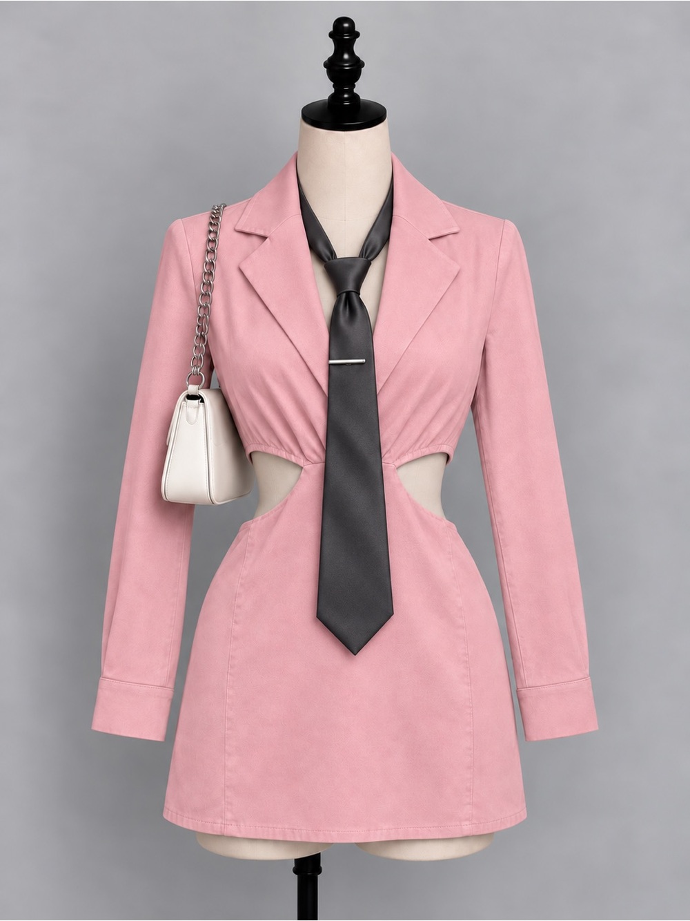 Love Tree Pink Long Sleeve Cutout Mini Dress